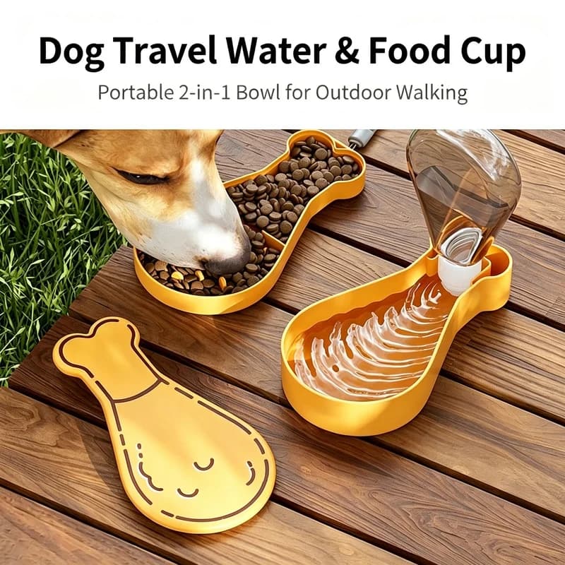 Portable Dog Walking Feeder and Water Dispenser