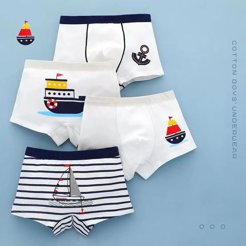 Boys Cotton Dinosaur Print Underwear 4-Pack