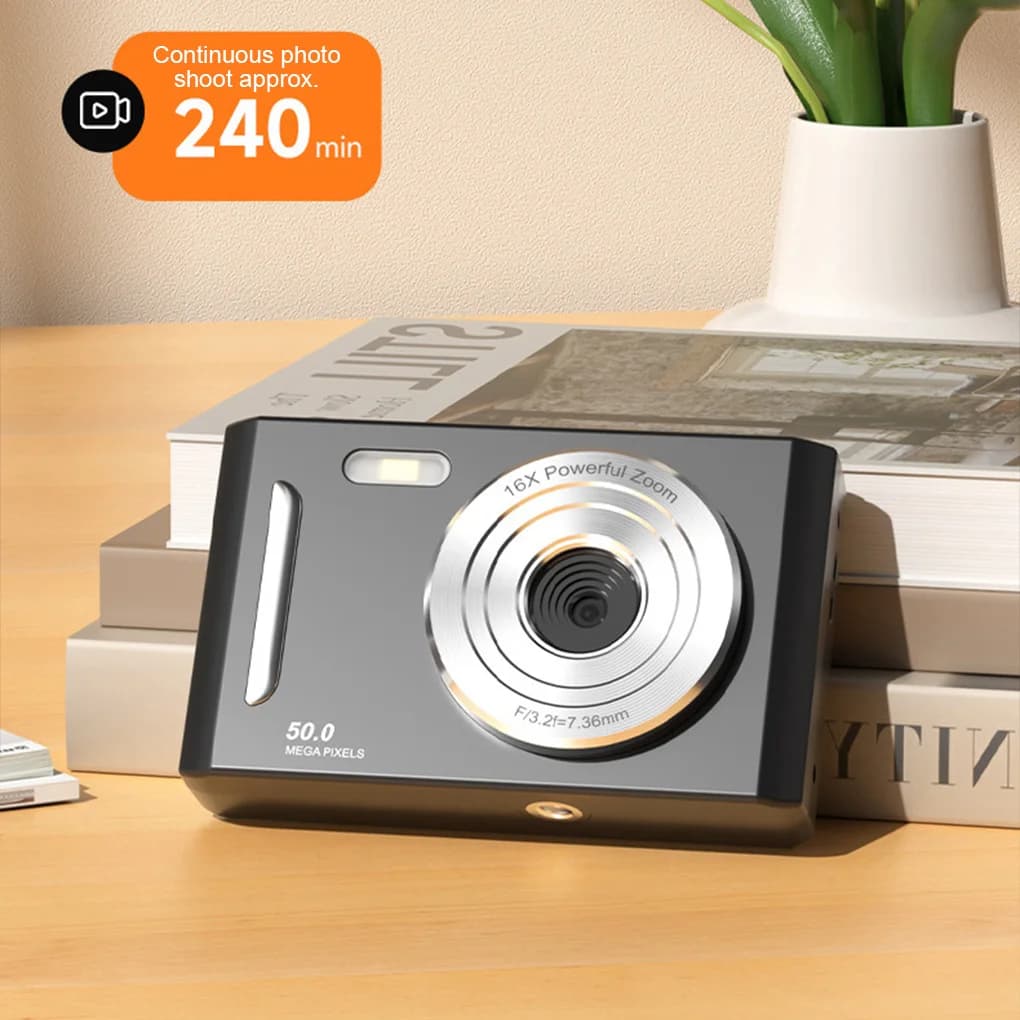 4K Dual Camera with Auto Focus and LED Fill Light