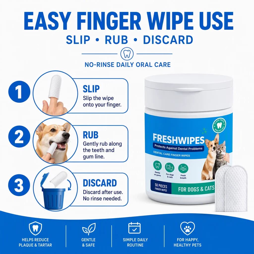 Pet Dental Finger Wipes for Dogs and Cats