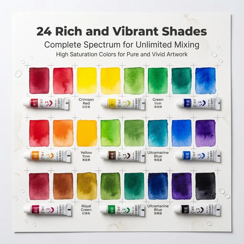 Watercolor Paint Set With Palette and Paper