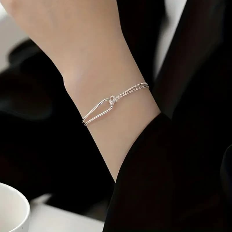 S925 Silver Minimalist Geometric Bracelet