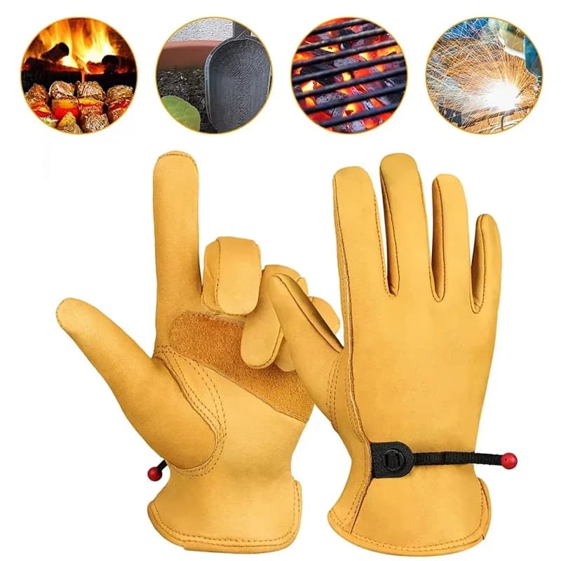 Soft Cowhide Leather Work Gloves