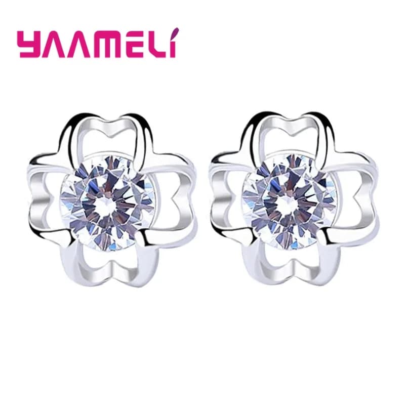Cubic Zirconia Stud Earrings in Sterling Silver
