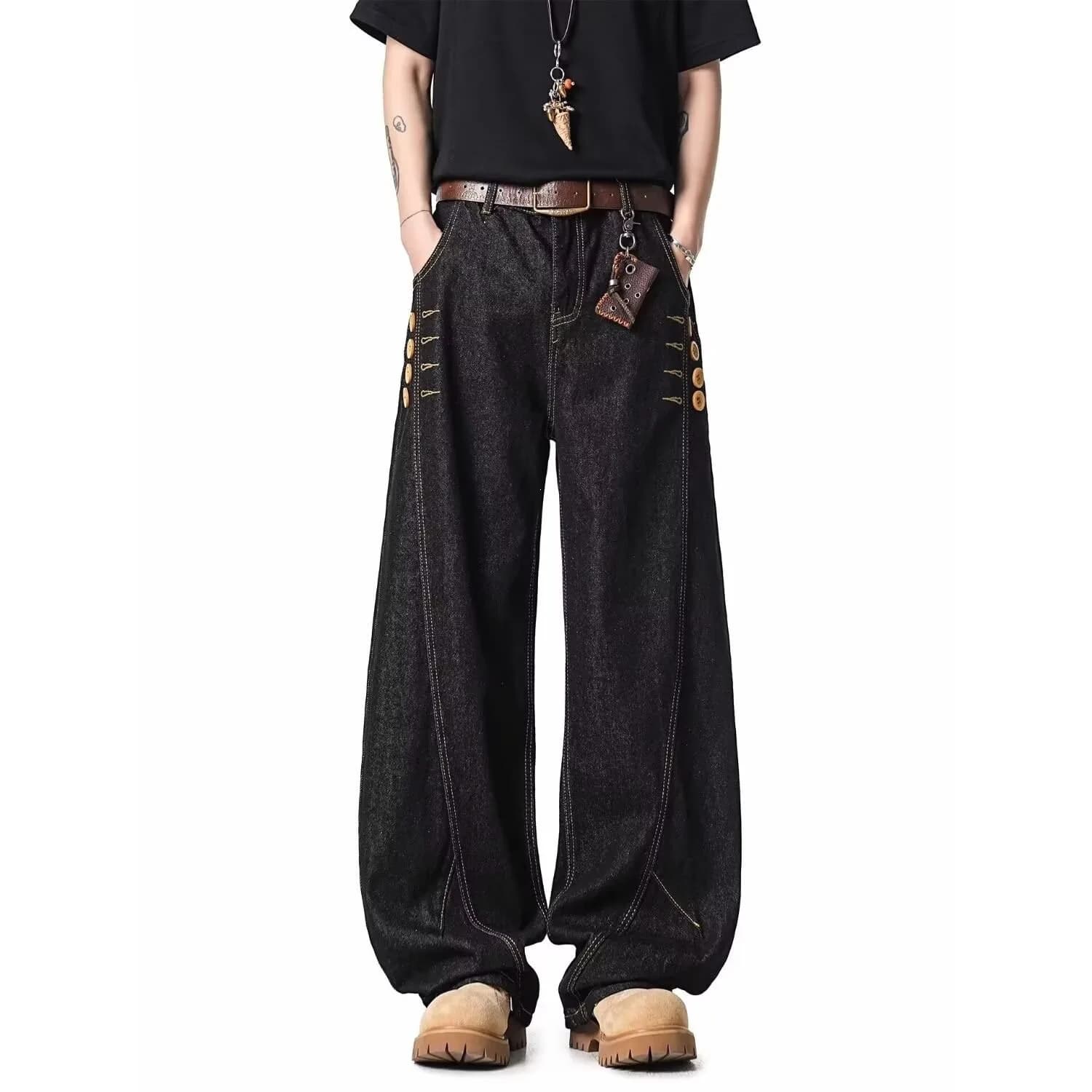Men's Straight Skinny Loose Wide Leg Jeans