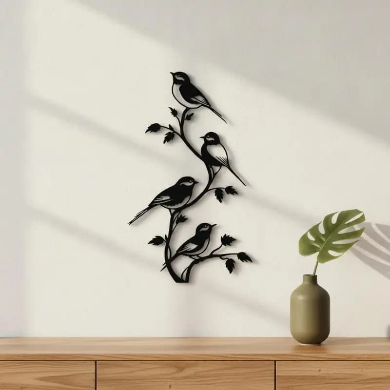 Vintage Iron Bird and Floral Wall Art