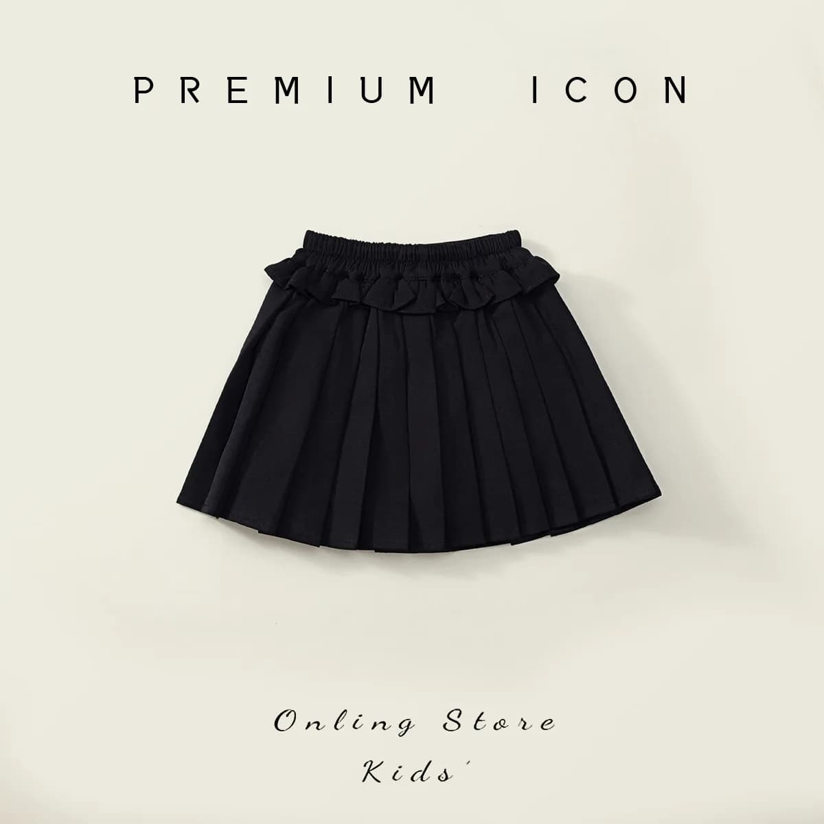 Girls' Pleated College Style Skirt