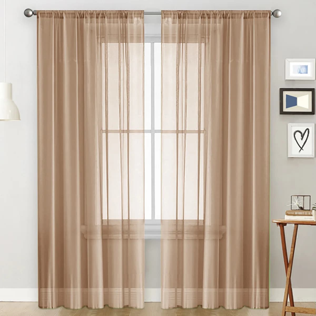 Sheer Tulle Curtains with Rod Pocket