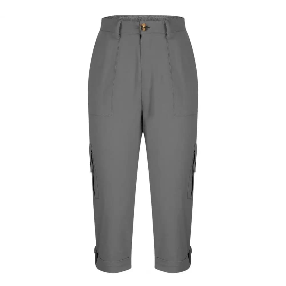 Women's Mid-Rise Cropped Cargo Capri Pants