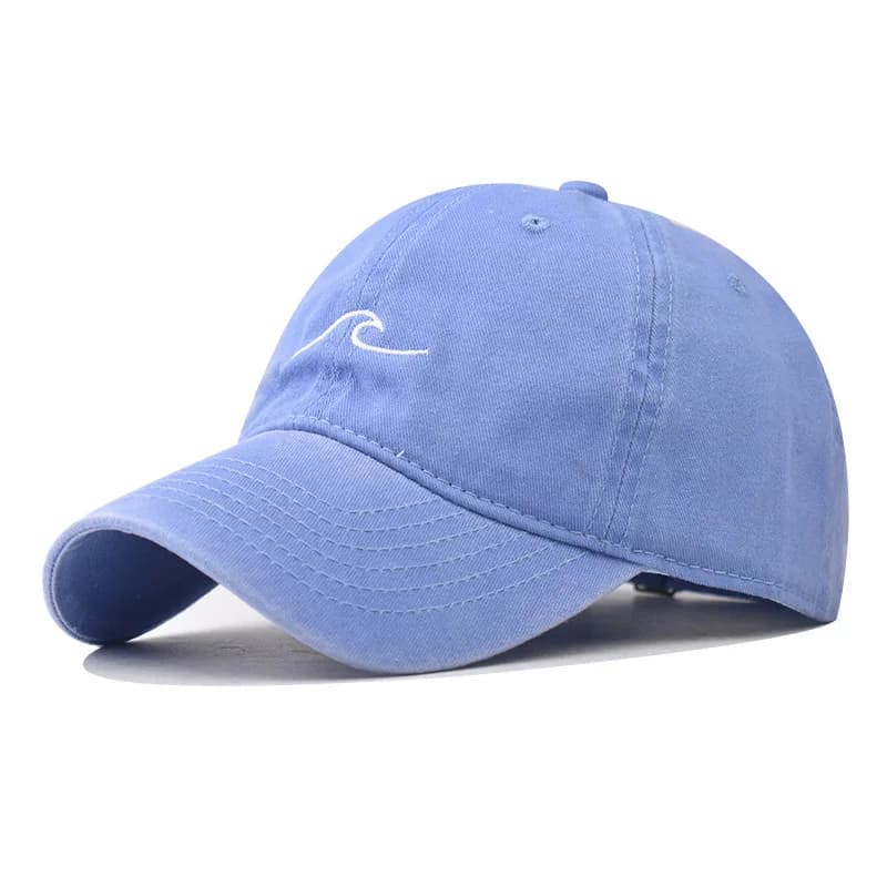 Wave Ripple Embroidery Cotton Baseball Cap