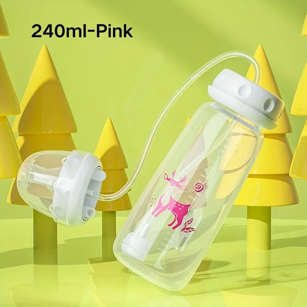 Baby Bottle with Straw Anti-Choke Design