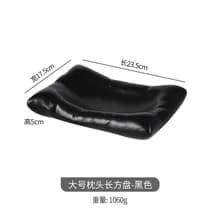 Ceramic Square Dinner Plate Black White