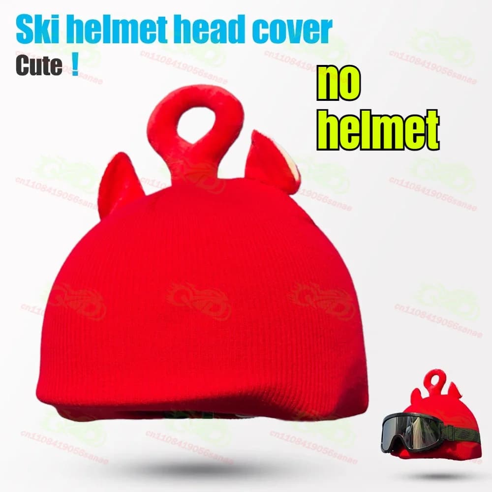 Knitted Winter Ski Hat with Helmet Cover