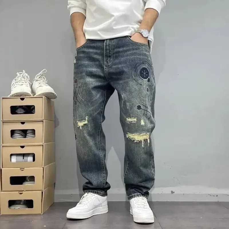 Men's Heavy Duty Washed Denim Jeans
