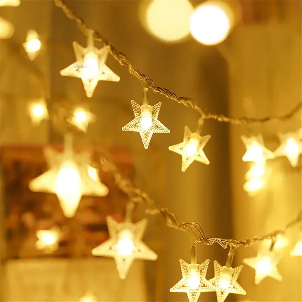 LED Star String Lights Battery Powered