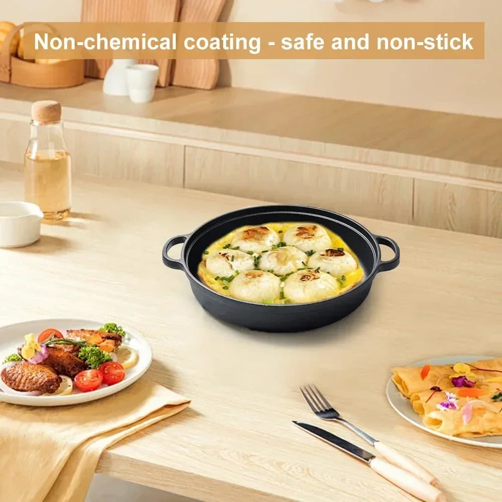 Cast Iron Skillet with Double Handles