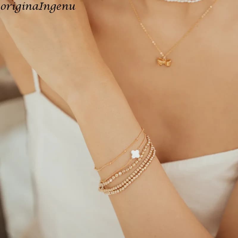 Gold Filled Ribbed Stretch Bead Bracelet