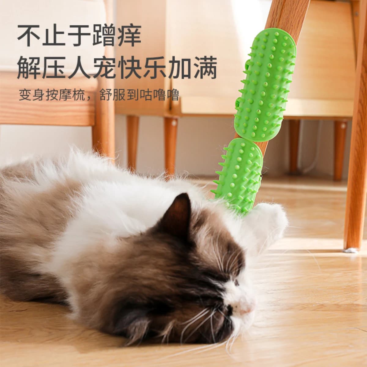 Wall-Mounted Cat Massage and Grooming Brush