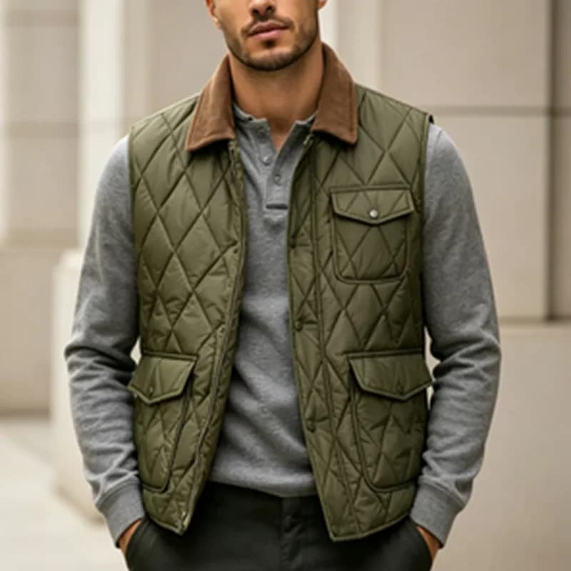 Men's Sleeveless Cotton-Padded Vest