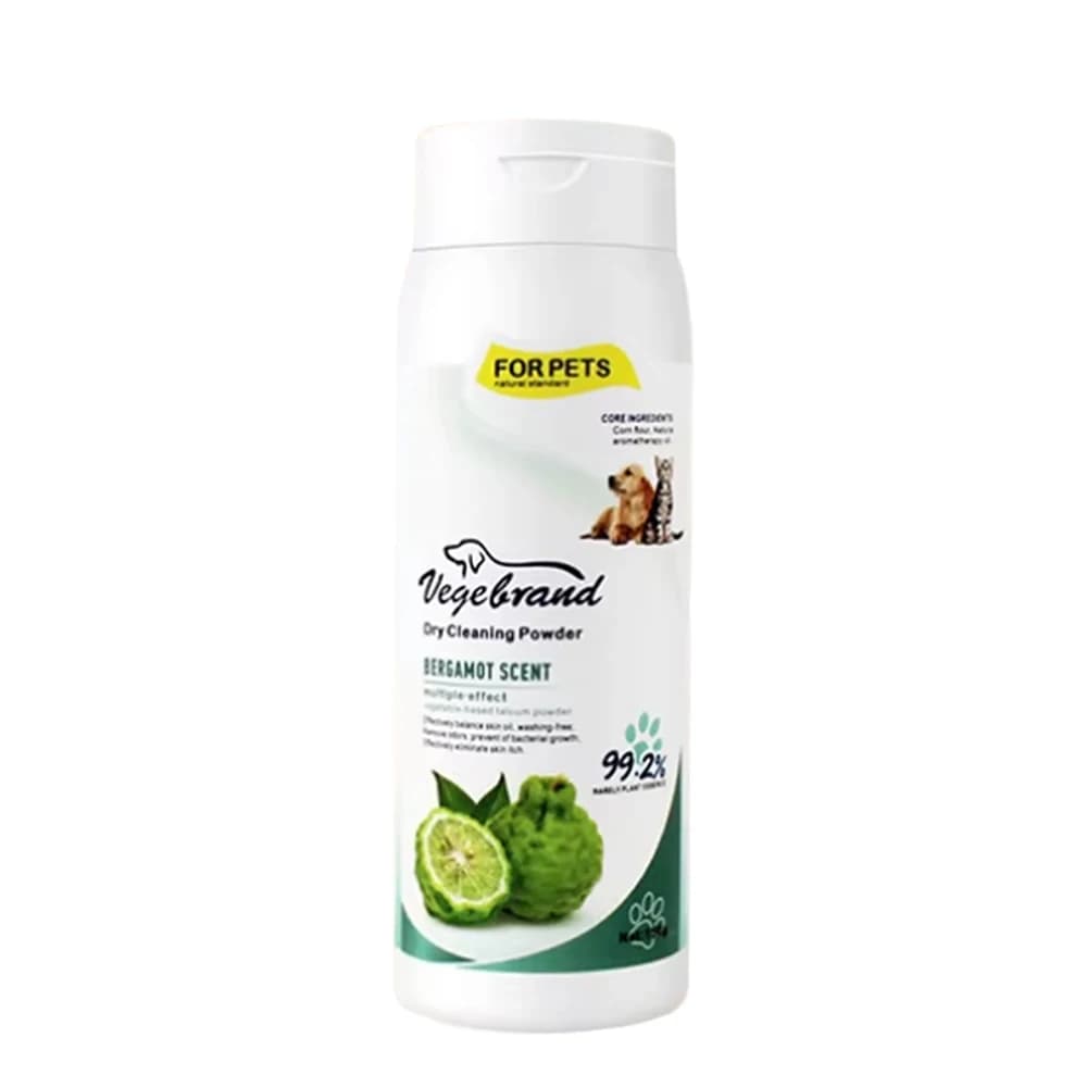 150g Pet Dry Shampoo Powder for Dogs and Cats - Waterless Cleaning & Odor Elimination - Plant-Based Pet Bath Powder
