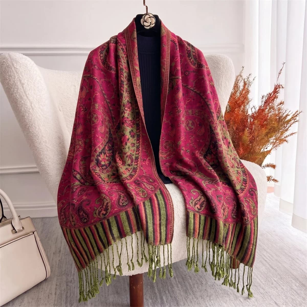Pashmina Botanical Print Scarf Wrap Shawl