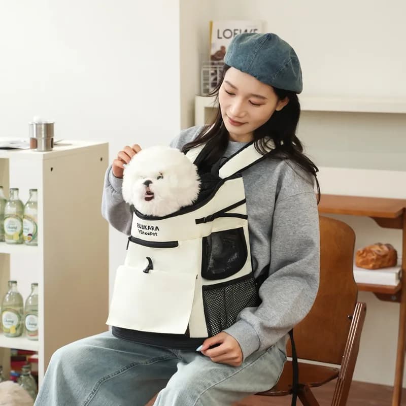 Pet Carrier Backpack with Front-Carry Ventilation