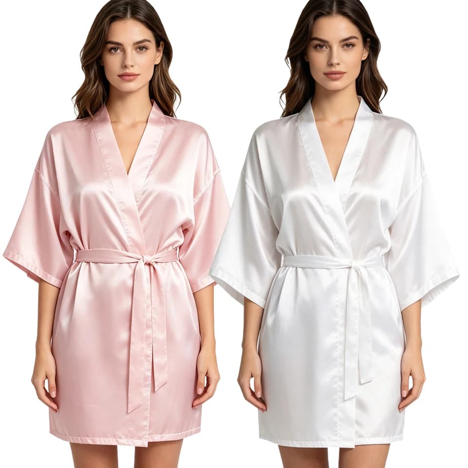 Personalized Faux Silk Bridal Robe