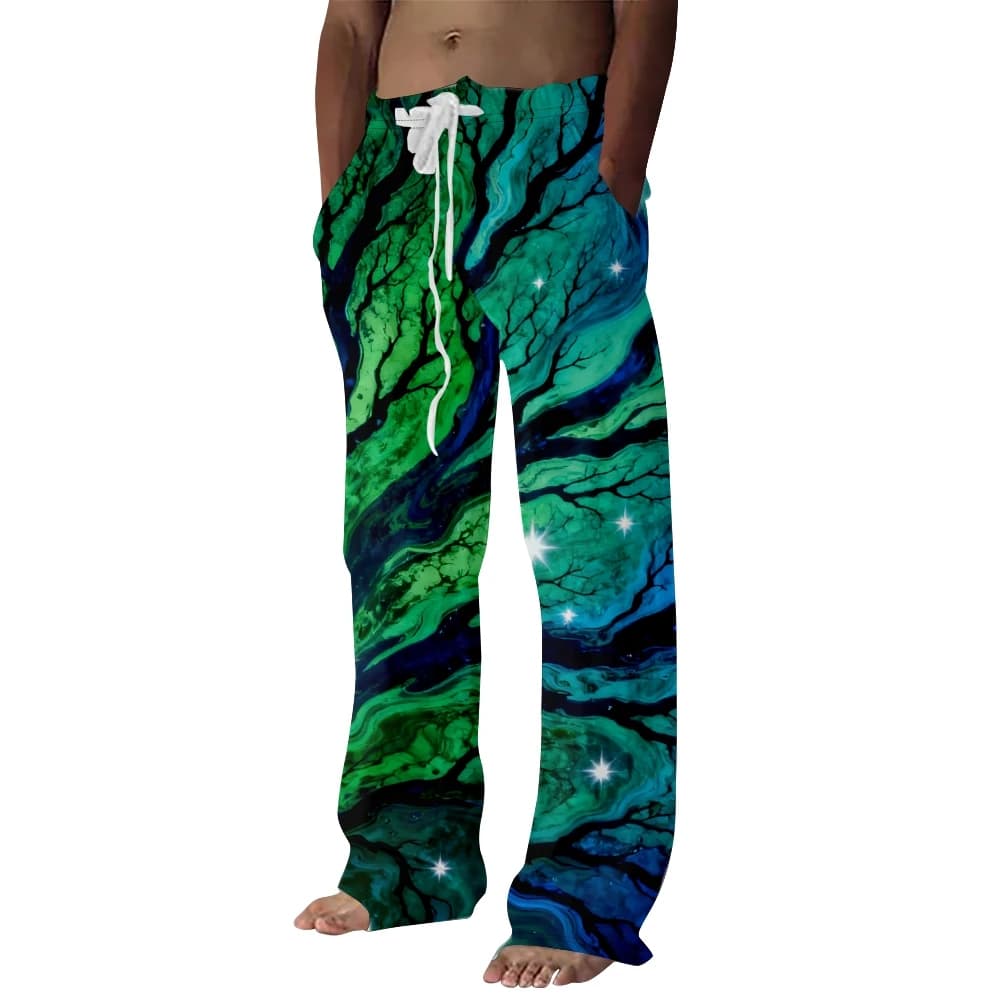 Men's Tie-Dye Wide Leg Lounge Pants