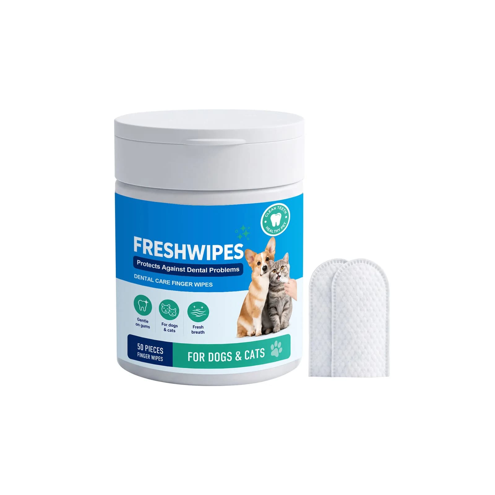 Pet Dental Finger Wipes for Dogs and Cats