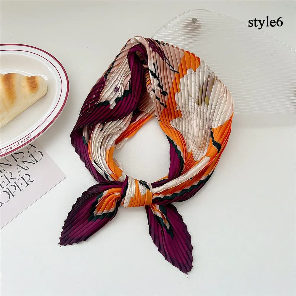 Fold Square Scarf Women Spring Summer Fashion Bandanas Bag Hat Head Hair Shawl Wraps Elegant Lightweight Luxury Hair Accessories