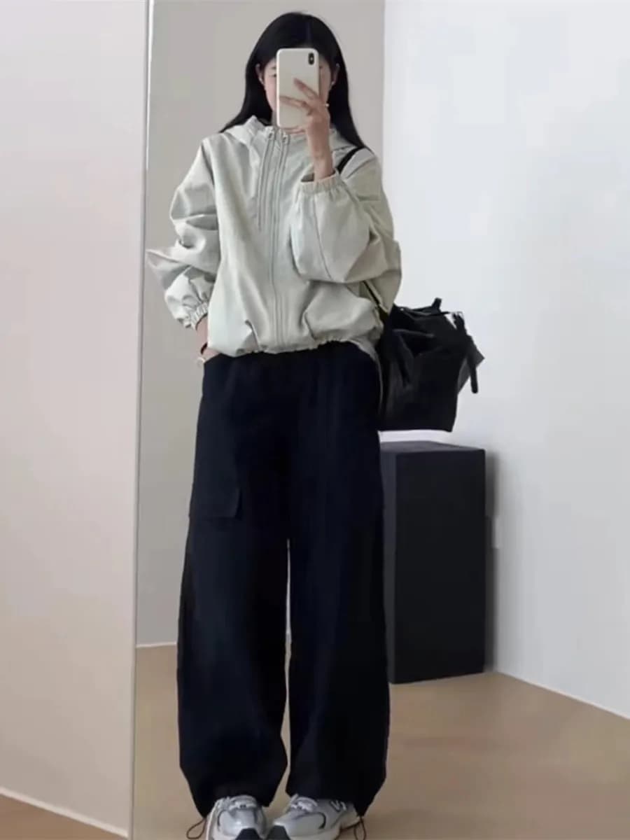 Double Zipper Hooded Short Jacket