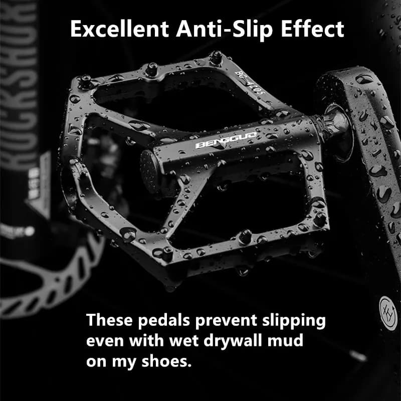 Flat Bike Pedals with Anti-Skid Pins