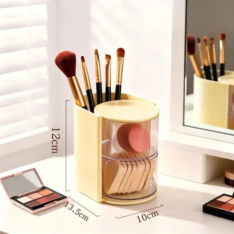 Hair Accessories Organizer With Hair Brush Holder, Rotatable Makeup Brush Holder For Necklaces, Earring, Bracelet, Ring, Makeup