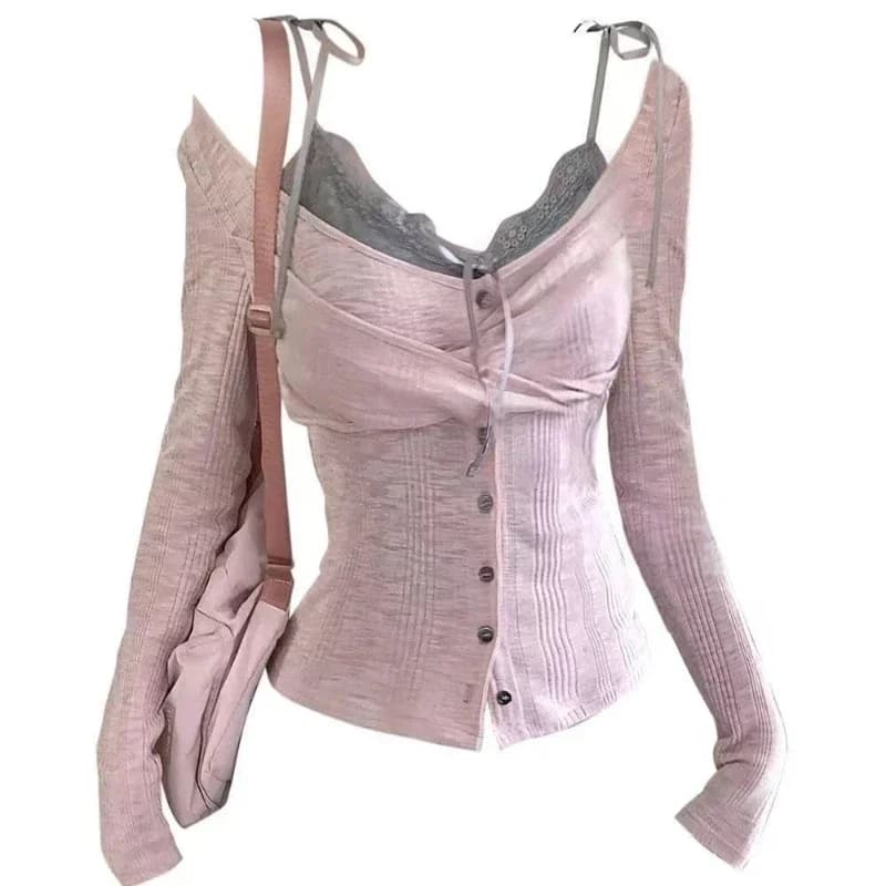 Girls Long Sleeve Pullover Top Y2K Lolita
