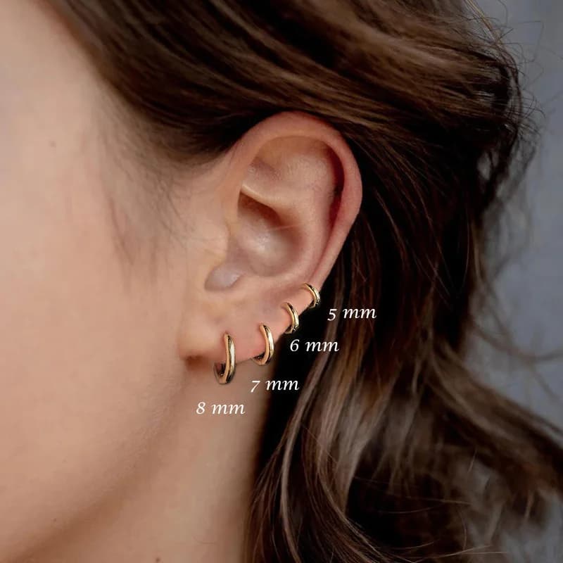 Stainless Steel Hoop Earrings Gold