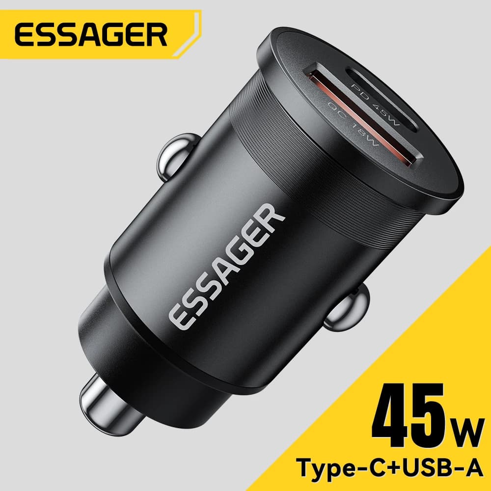 Dual Port Car Charger Fast Charging 45W