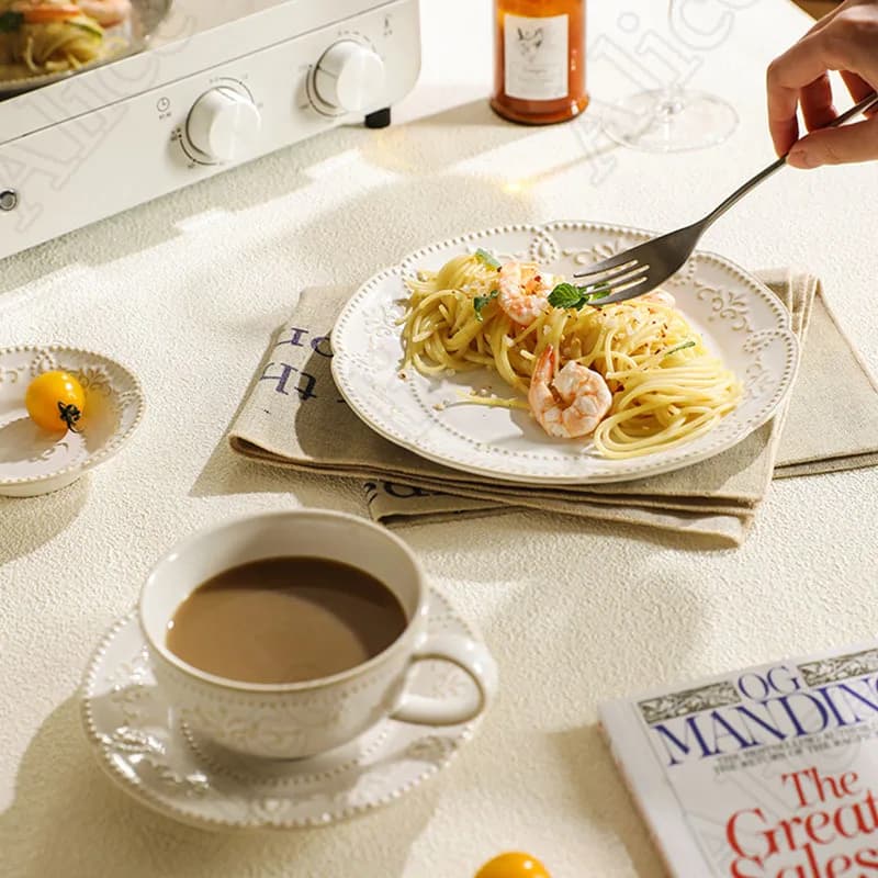 Baroque Vintage Ceramic Dinner Plates Set