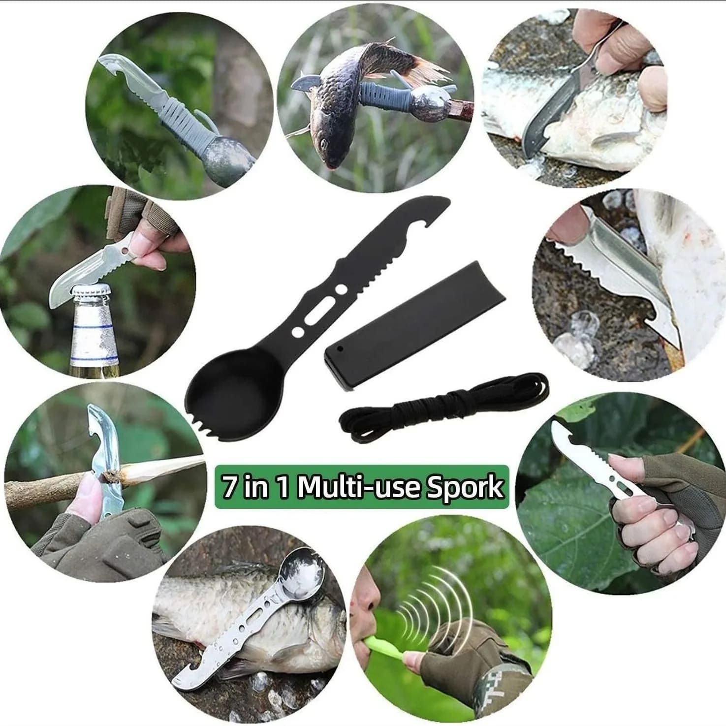 13 Outdoor Survival Equipment, Multi-functional Tool Set for Adventure, Self-defense, First Aid, Camping Equipment, Lighter