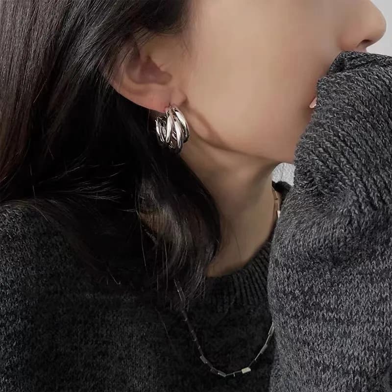 Gold Circled Hoop Earring