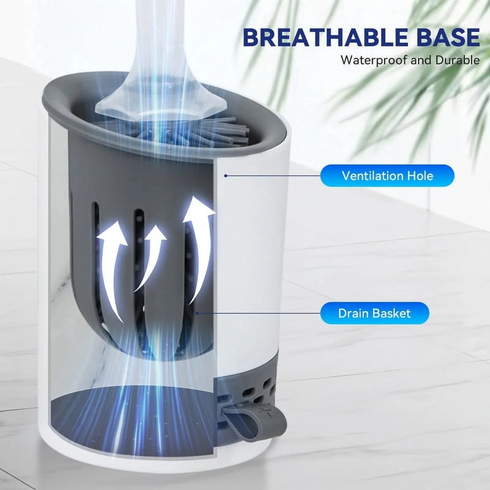 Toilet Bowl Brush Holder with Refillable Dispenser