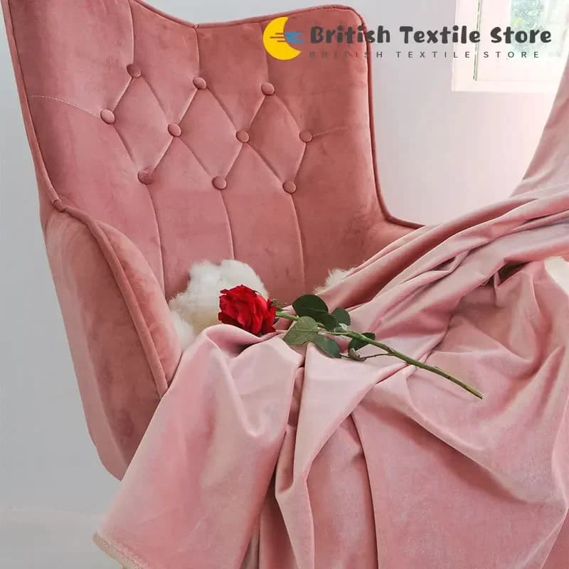 Velvet Light-Shielding Curtain Panel Dirty Pink