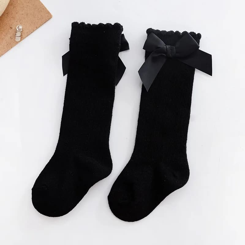 Baby Girl Mid-Tube Socks With Bow