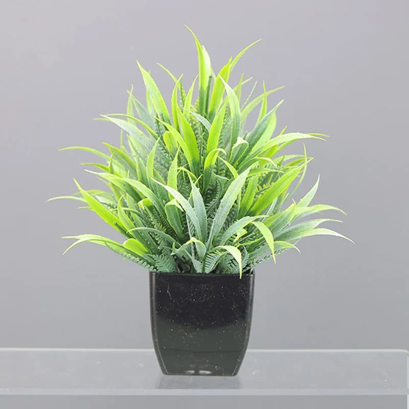 Small Artificial Bonsai Plant in Black Pot
