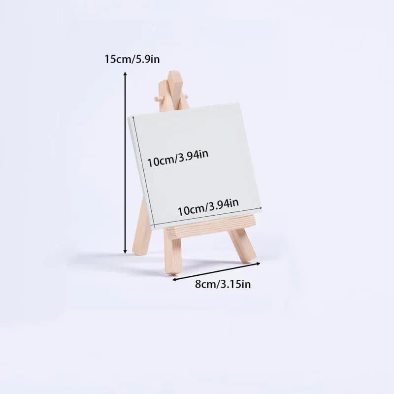 Kids Canvas Paint Set with Easel and Brushes