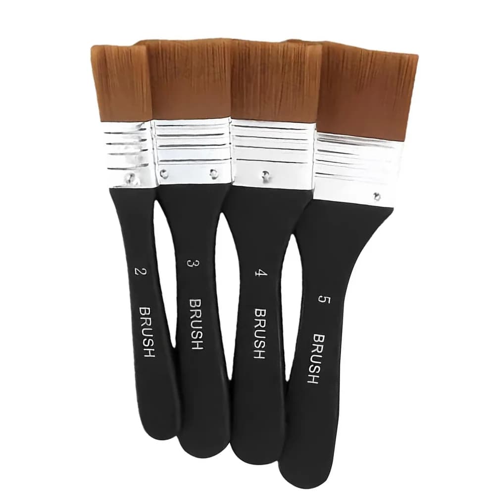 Flat Bright Paint Brushes with Wooden Handle