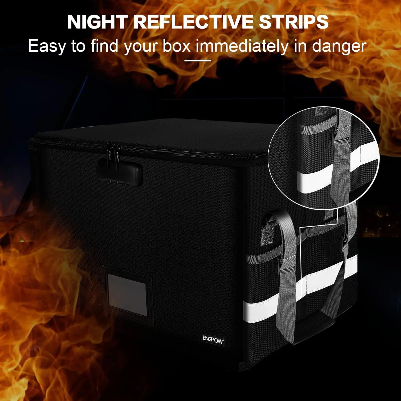 Fireproof File Box with Lock and Handle
