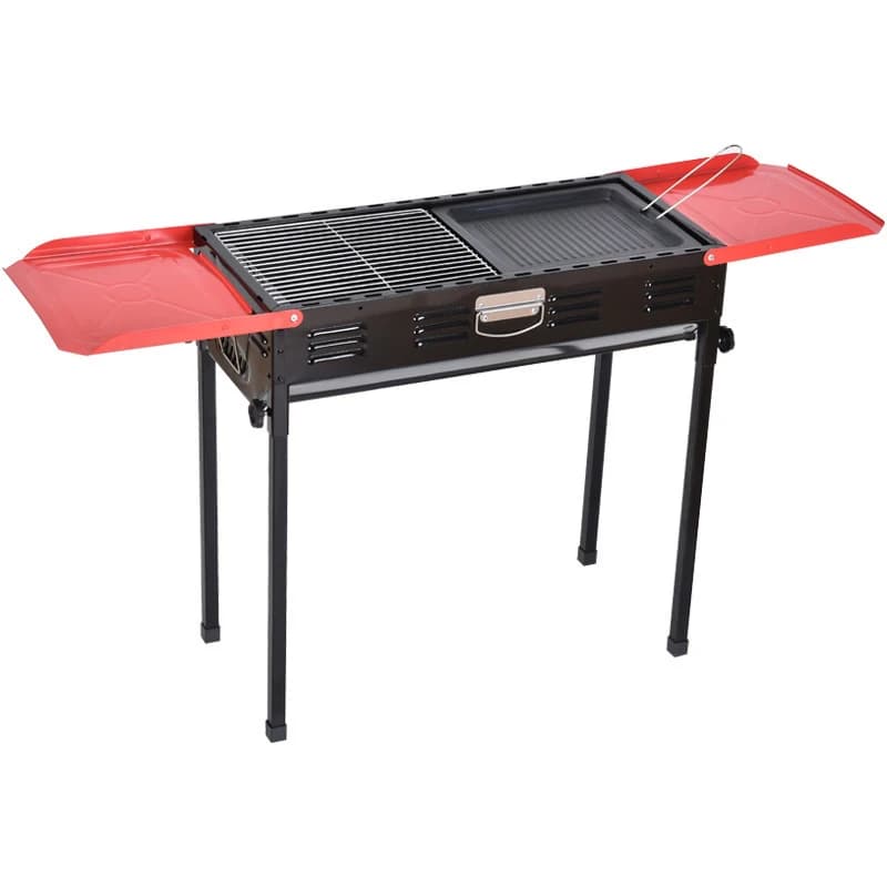 Portable Charcoal Grill with Side Shelf