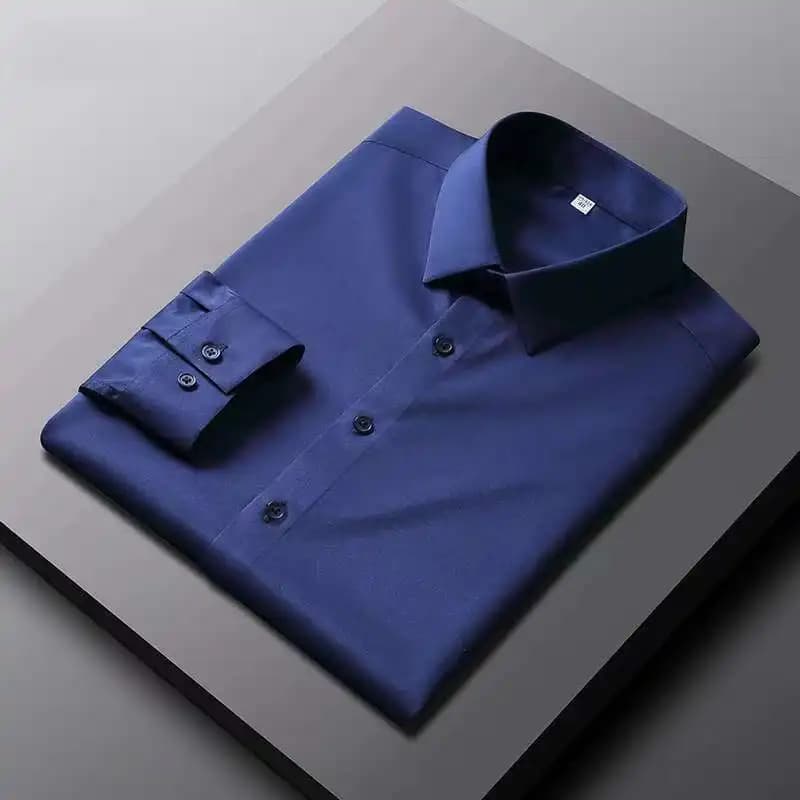 Men's Long Sleeve Wrinkle Resistant Solid Shirt