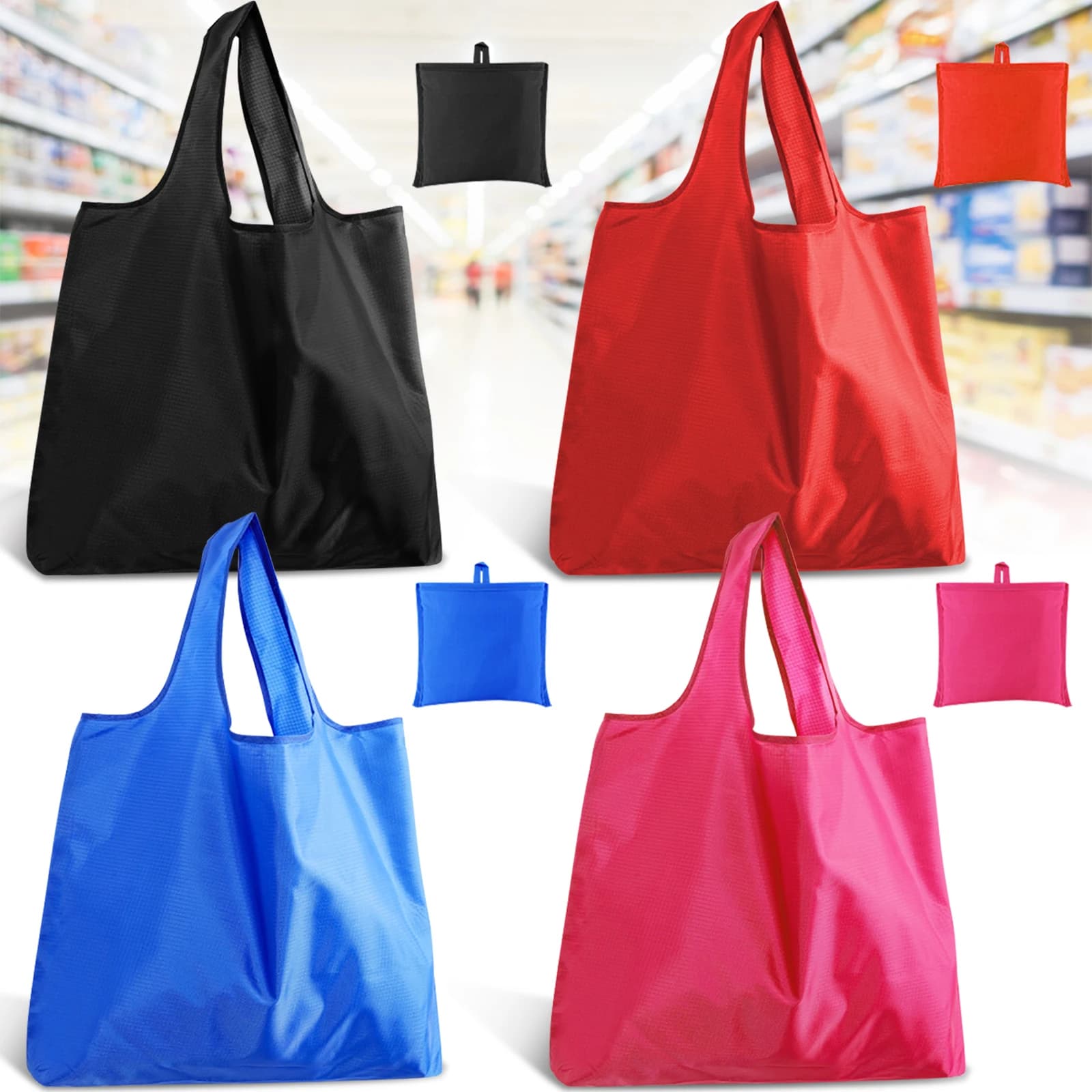 Foldable Reusable Grocery Tote Bag