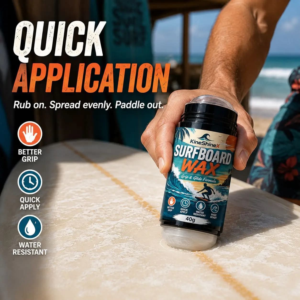 Surfboard Traction Wax Stick with Applicator